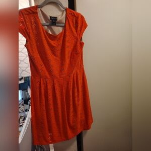 Petite 14 p orange dress brand Enfocus 94% polyester 6% spandex